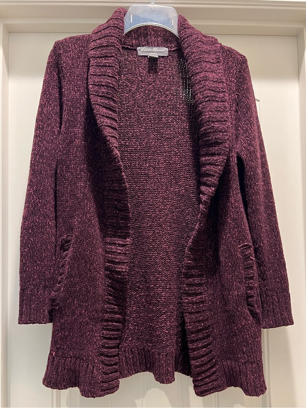 Eddie Bauer Shawl Collar Open Cardigan Sweater
